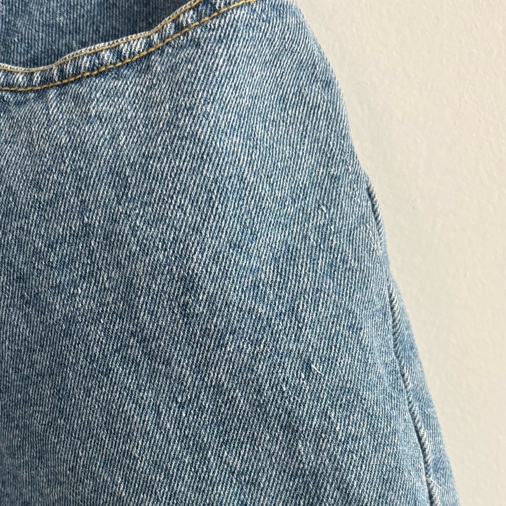 Vintage Cotton Ramie High Rise Long Button Fly Denim Bermuda Shorts - Picture 5 of 11